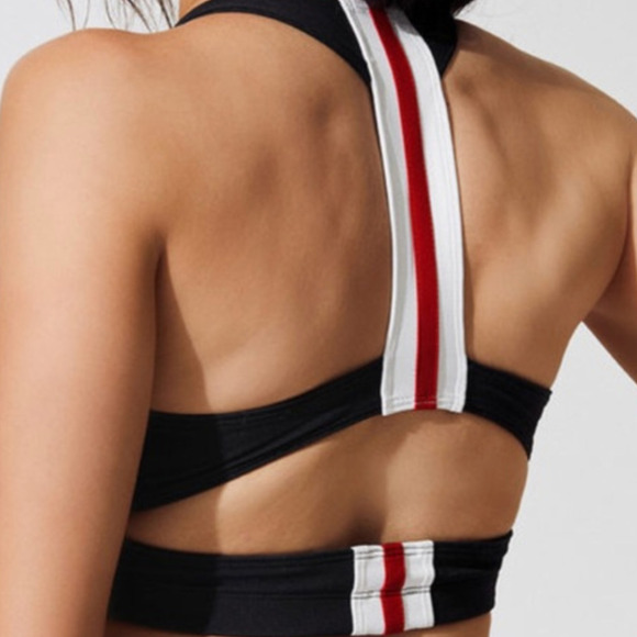 Free People Movement Delta Sports Bra Sample Piece Red and White Stripe Small - Picture 8 of 12
